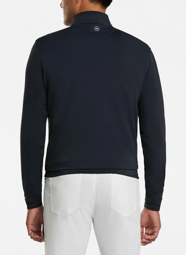 Perth Stretch Loop Terry Quarter-Zip in Black by Peter Millar