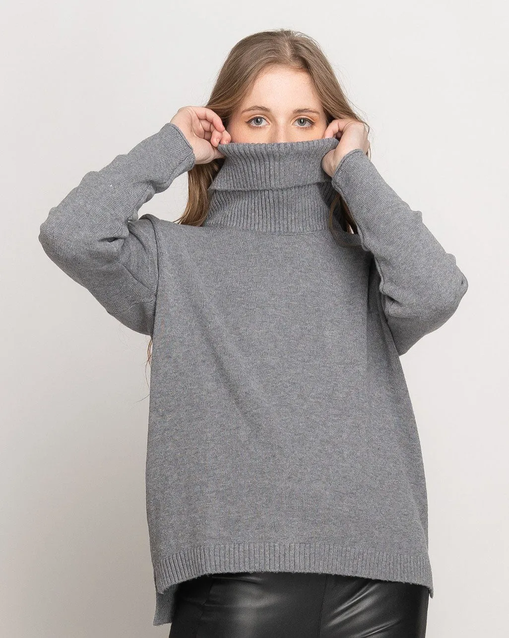 Rolled Turtleneck Sweater