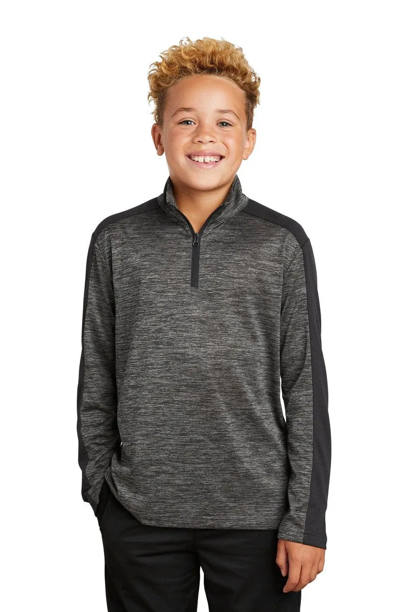 Sport-Tek YST397: Youth PosiCharge Electric Heather Colorblock 1/4-Zip Pullover